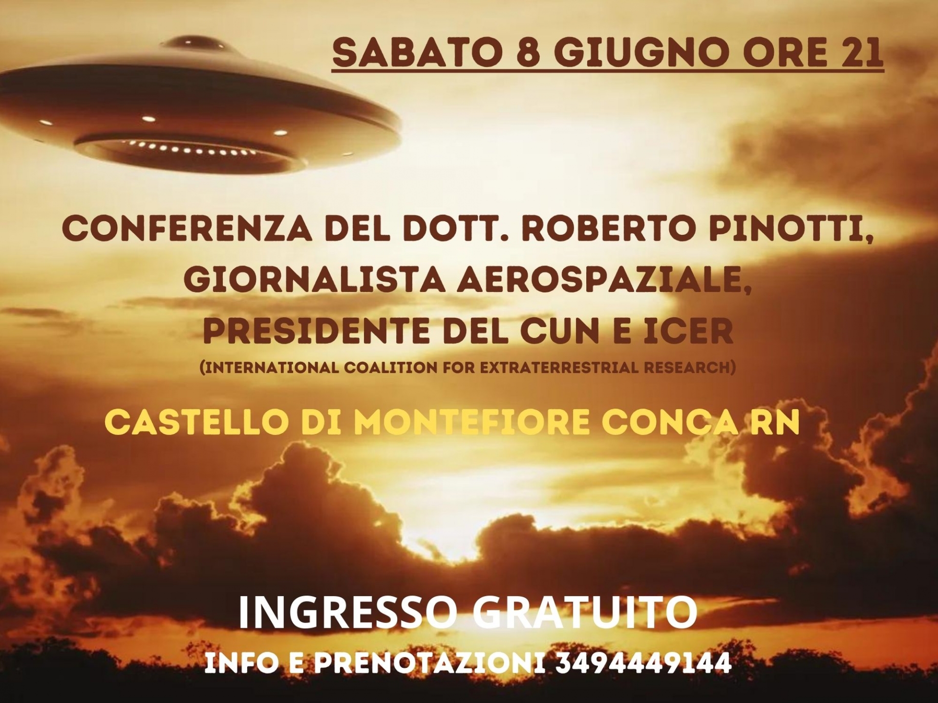 UFO foto di castello di Montefiore Conca