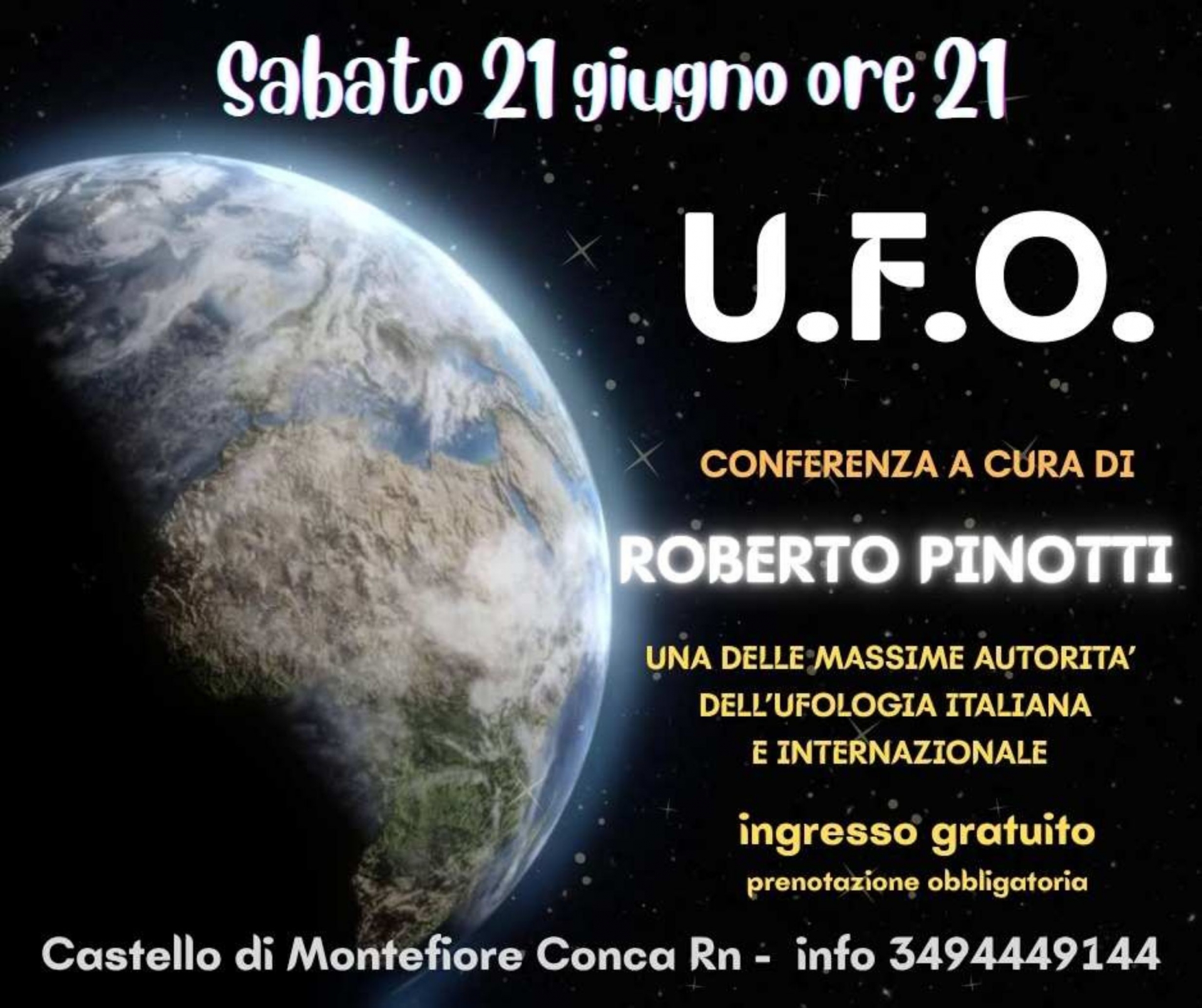 CONFERENZA: UFO E ALIENI: FACCIAMO IL PUNTO OGGI foto di castello di Montefiore Conca