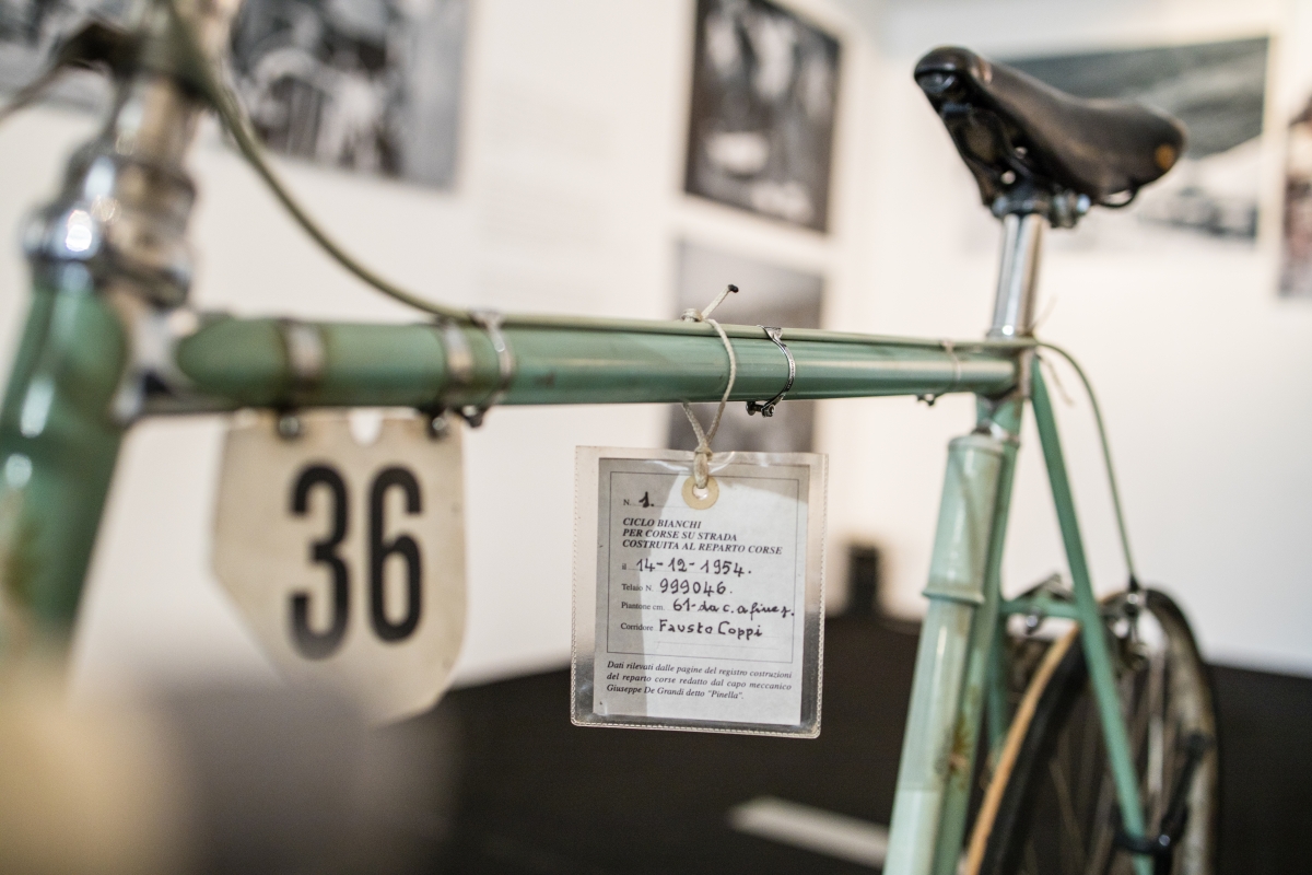 Dettaglio di bicicletta appartenuta a Fausto Coppi conservata al Museo dei campionissimi - ENIT SpA