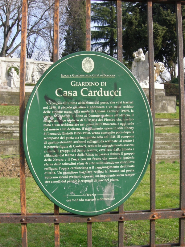 Cartello giardino casa Carducci Bologna - Nicola Quirico