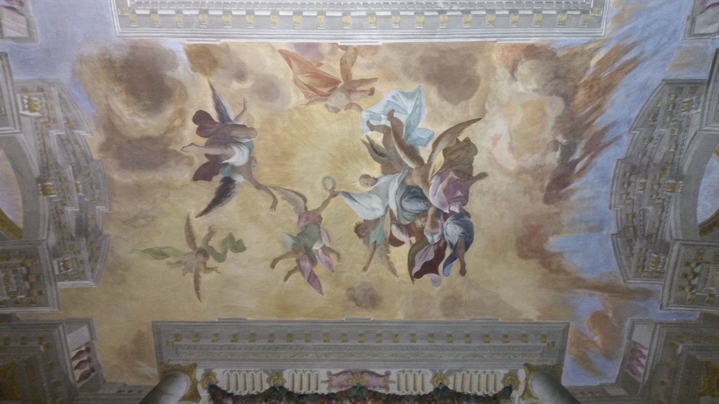 Pinacoteca Bologna - particolare soffitto scalone - Opi1010