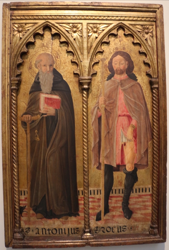 Cristoforo di benedetto, frammenti di polittico coi ss. antonio abate e rocco, 1467, da s. prospero - Sailko