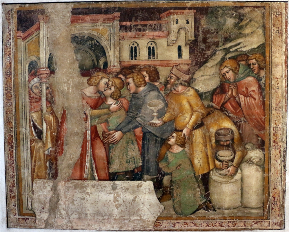 Anonimo bolognese, storie di giuseppe ebreo, 1330-75 ca., 10 riconciliazione coi fratelli - Sailko