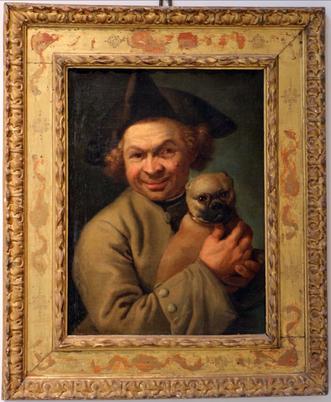 Stefano gherardini (attr.), uomo con cane in braccio, 1740-50 ca - Sailko