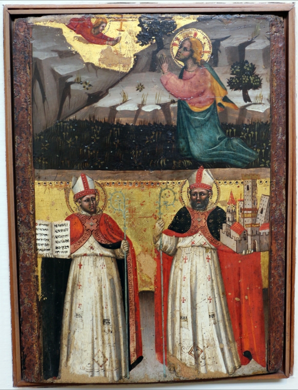 Lippo di dalmasio, orazione nell'orto e i ss. ambrogio e petronio, 1380-90 ca - Sailko