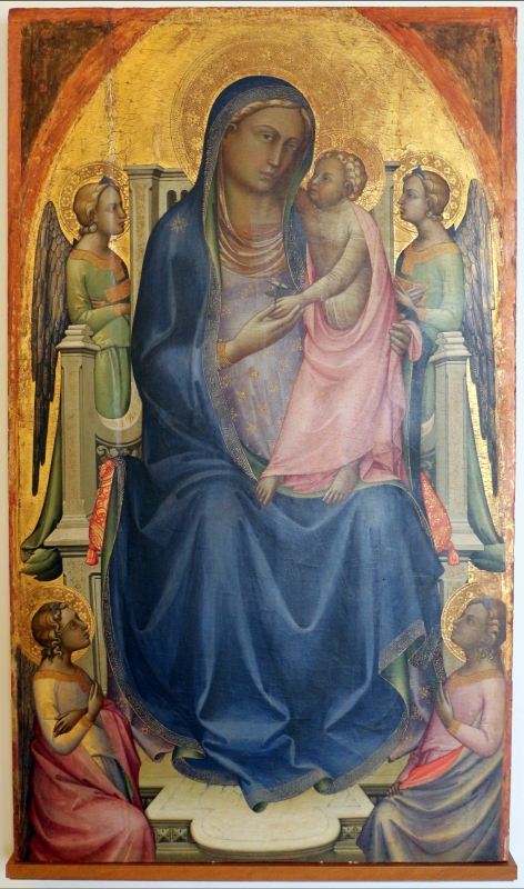 Lorenzo monaco, madonna col bambino in trono e quattro angeli, 1402-03 ca. 01 - Sailko