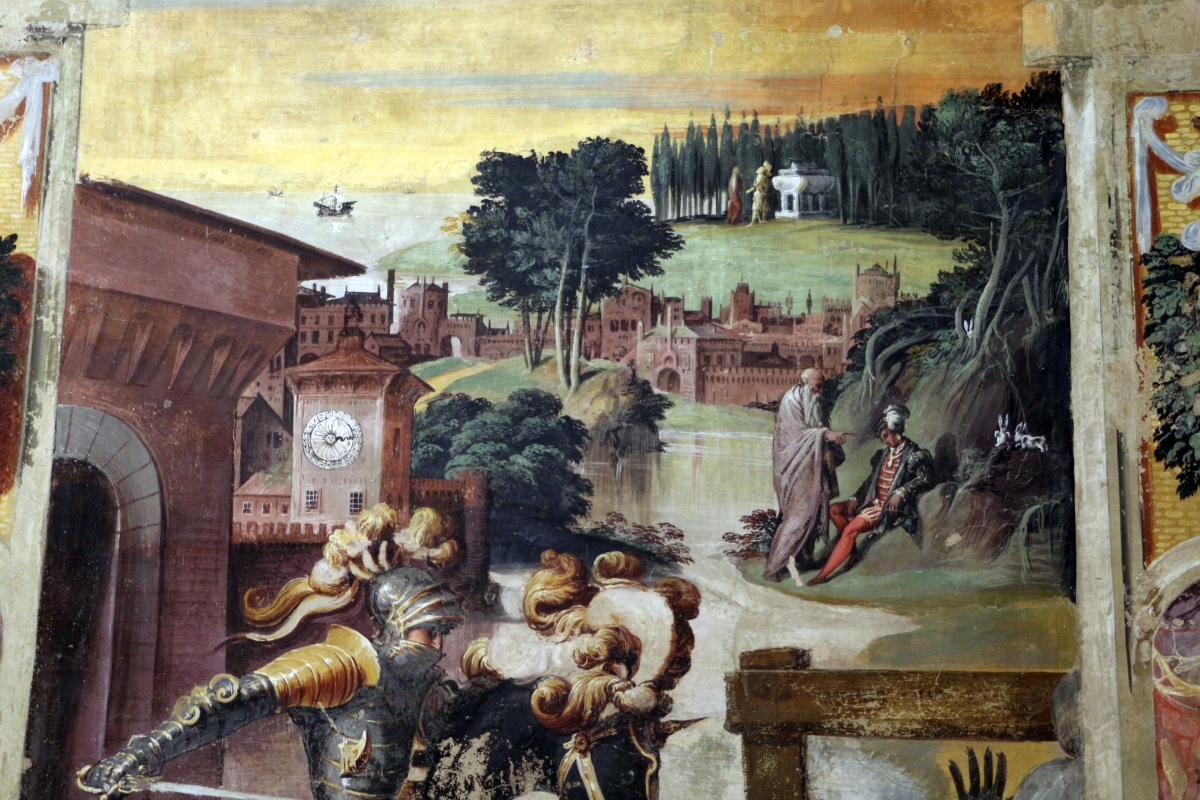 Niccolò dell'abate, affreschi dell'orlando furioso, da palazzo torfanini 05 ruggero fugge dal castello di alcina 2 - Sailko