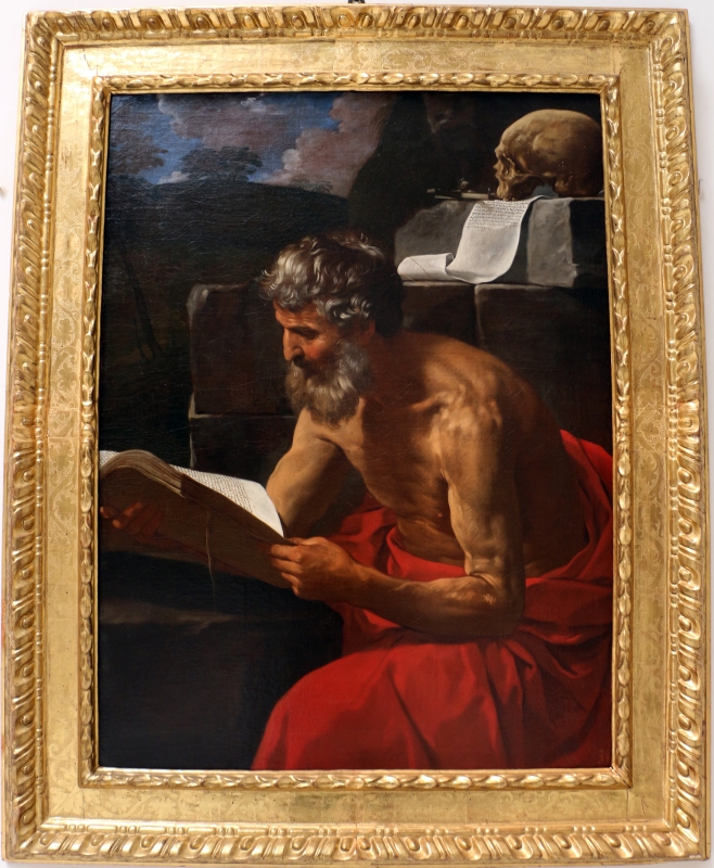 Simone cantarini, san girolamo leggente, 1637 ca., dal palazzo pubblico - Sailko