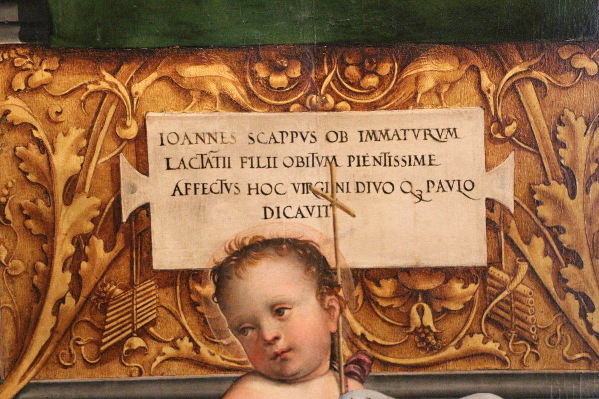 Francesco francia, madonna in trono e santi, 1495 ca. 04 dedica, dall'annunziata - Sailko