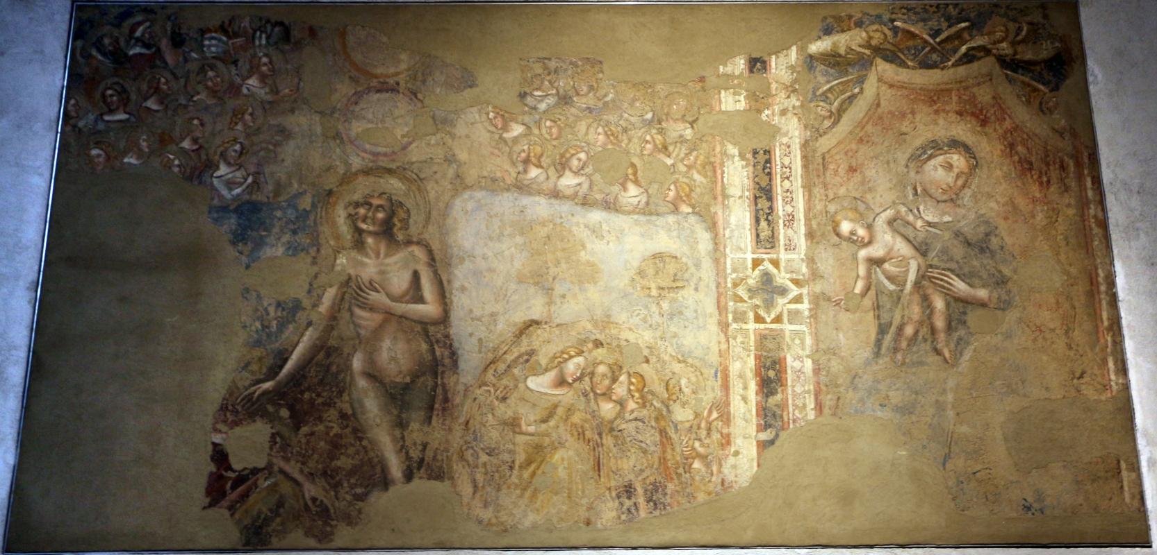 Vitale da bologna, battesimo di cristo e madonna in trono, 1340-45 ca., da oratorio di mezzaratta 0 - Sailko