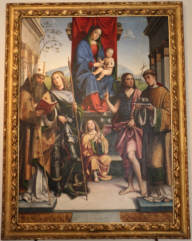 Francesco francia, madonna in trono e santi, 1490 ca, da s. maria della misericordia, 01 - Sailko