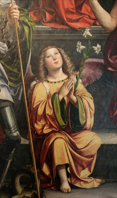 Francesco francia, madonna in trono e santi, 1490 ca, da s. maria della misericordia, 03 angelo - Sailko