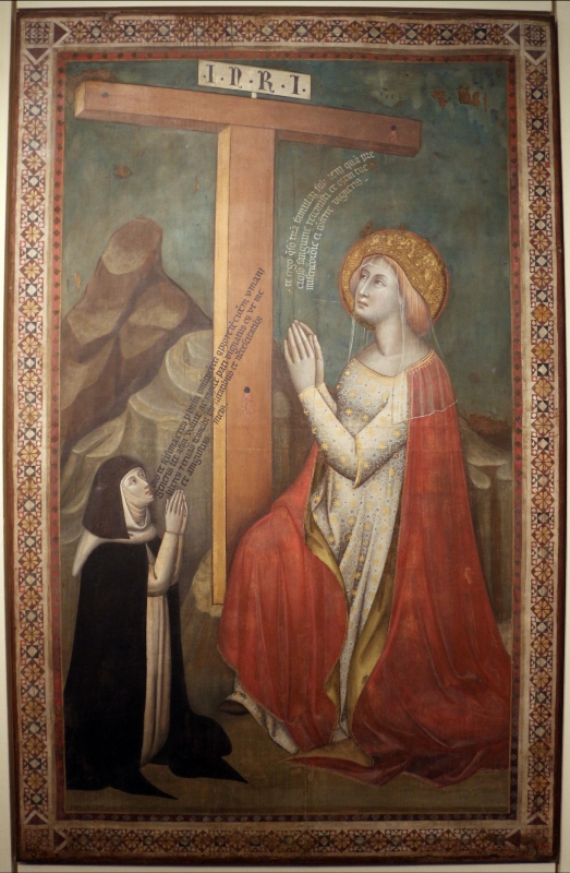 Simone dei crocifissi, s. elena oin adorazione della croce e una monaca, 1375-80 ca., da s. agnese - Sailko