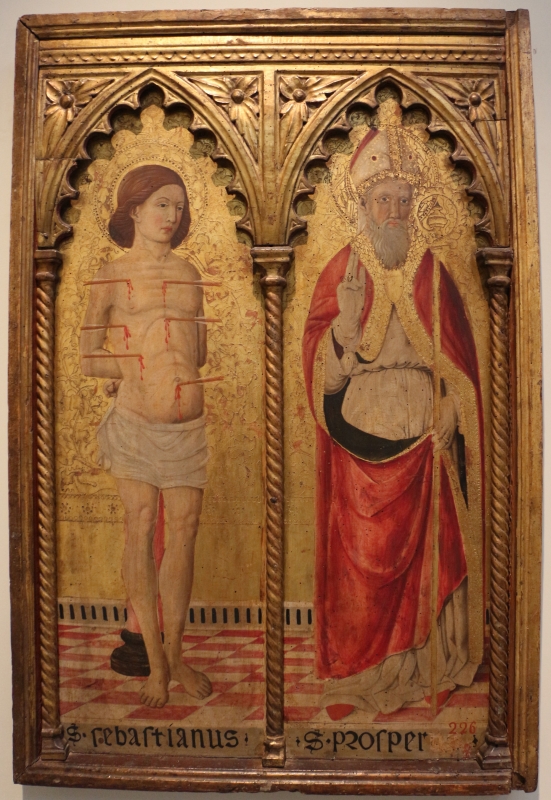 Cristoforo di benedetto, frammenti di polittico coi ss. sebastiano e prospero, 1467, da s. prospero - Sailko