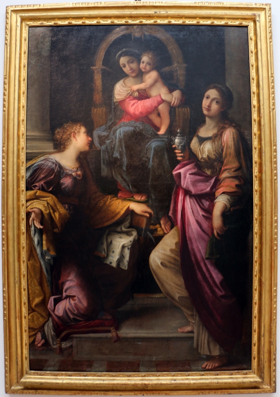 Francesco albani, madonna col bambino tra le sante caterina e maddalena, 1599, dai ss. fabiano e sebastiano - Sailko