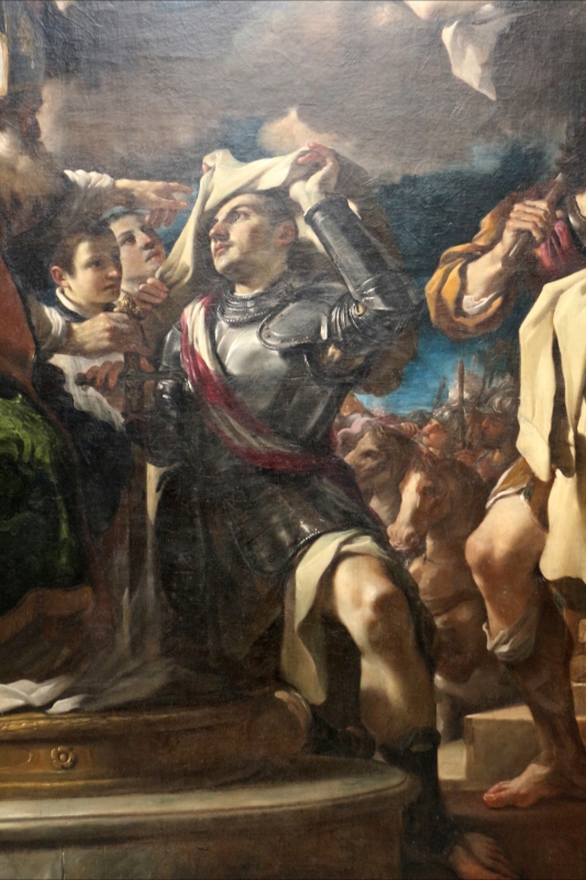 Guercino, san guglielmo riceve l'abito religioso da san felice vescovo, 1620, dai ss. gregorio e siro 04 - Sailko