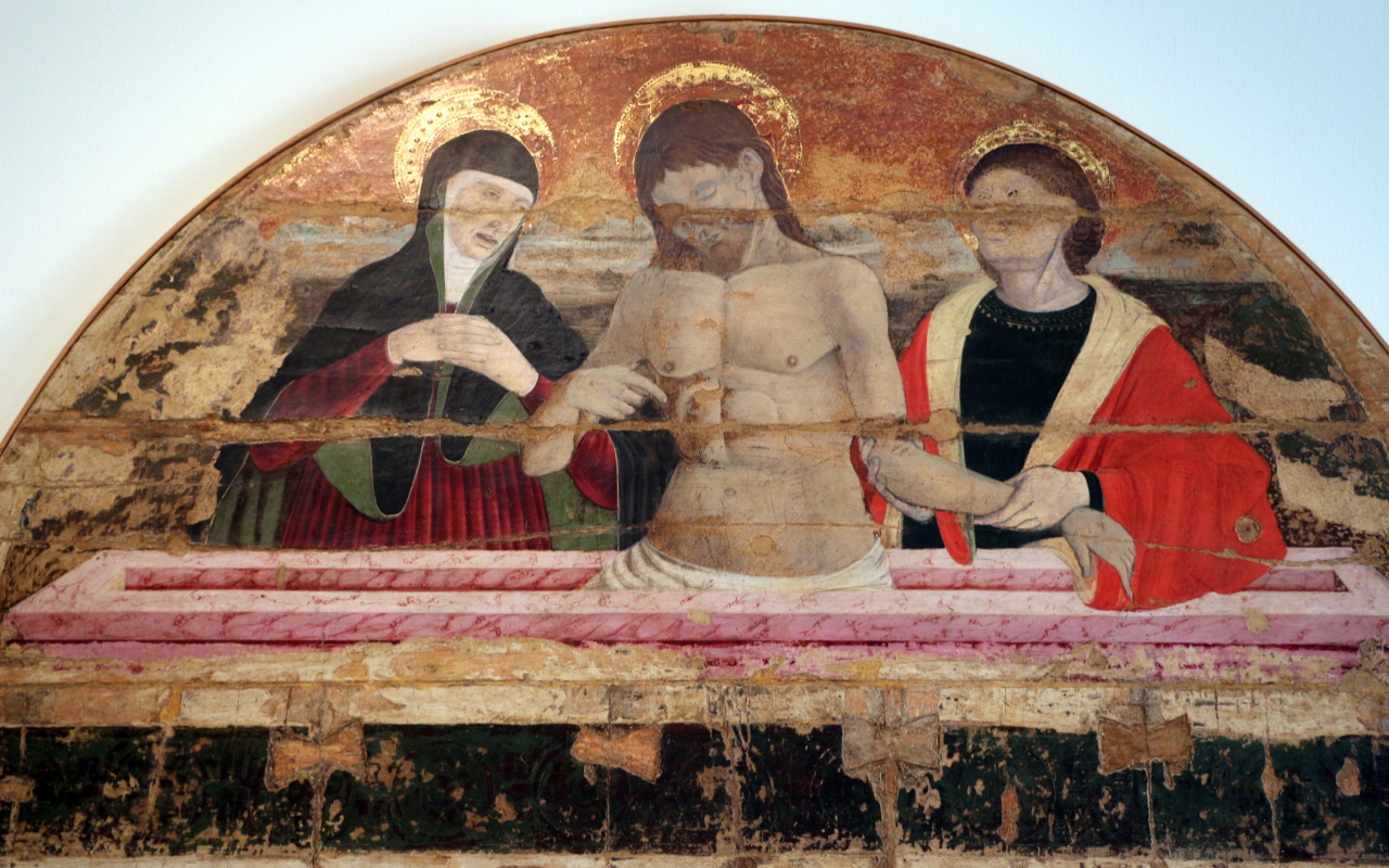 Maestro della pala dei muratori, pala dei muratori, 1476 ca., da arte dei muratori, 02 pietà - Sailko