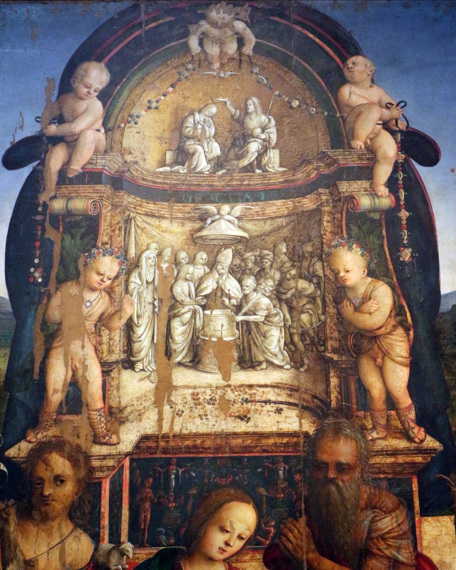 Amico aspertini, madonna in trono, santi e due devoti, 1504-05, dai ss. girolamo ed eustachio, 02,2 - Sailko