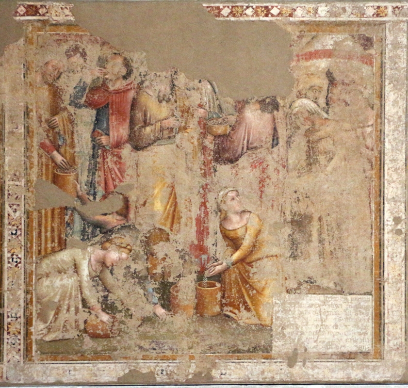 Jacopo di paolo e altri, storie di mosè, 1375-80 ca., da oratorio di mezzaratta, 01 raccolta della manna - Sailko