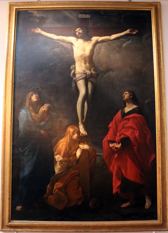 Guido reni, Cristo crocifisso con la Madonna, Giovanni e la Maddalena, 1617 ca., da monte calvario dei cappuccini 01 - Sailko