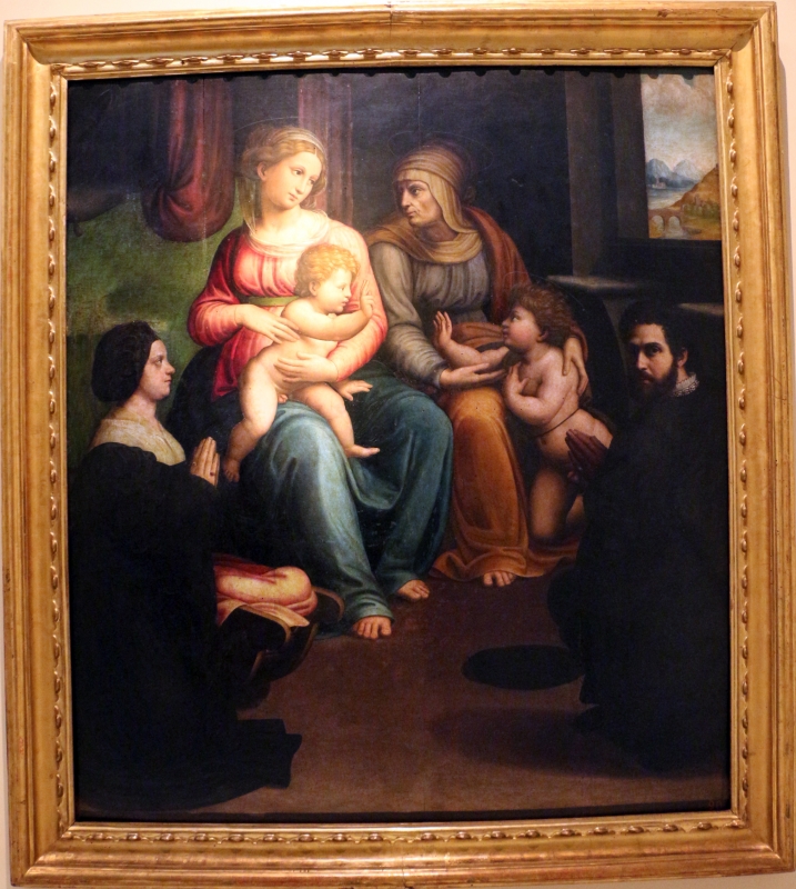 Innocenzo da imola, madonna col bambino, ss. elisabetta, giovannino e i committenti, 1523-25, da s. caterina del corpus domini - Sailko