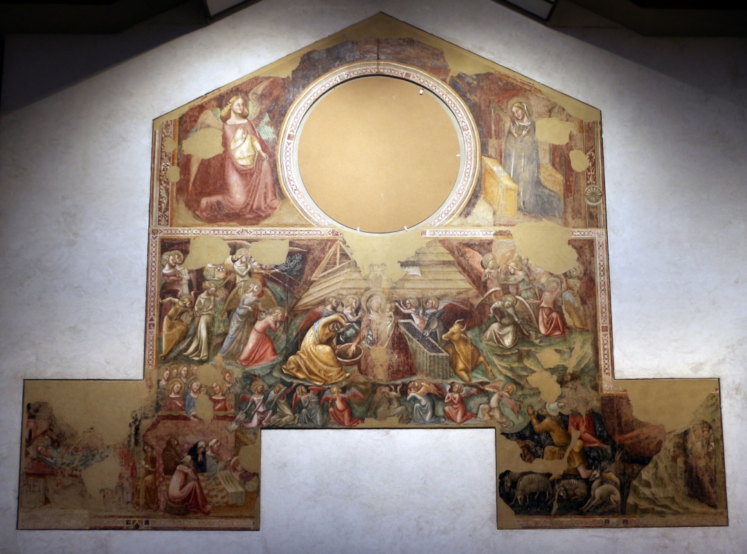 Vitale da bologna, annunciazione, natività, sogno di maria e guarigione miracolosa, 1340-45 ca., da oratorio di mezzaratta 01 - Sailko