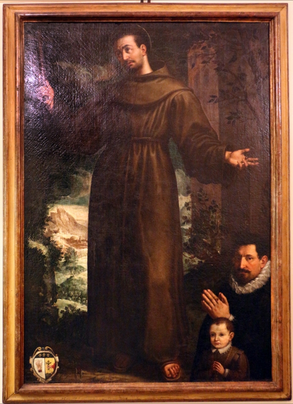 Artista forse fiammingo attivo in italia, santo francescano con due donatori, xvi secolo - Sailko