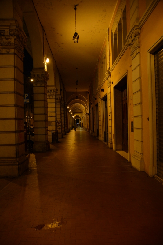 Bologna Portici di Piazza Maggiore di notte - FrancescoLama