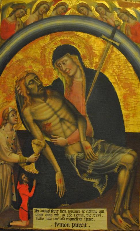Simone dei Crocifissi, Pietà angeli e il donatore Giovanni da Elthinl, Museo Davia Bargellini - Nicola Quirico