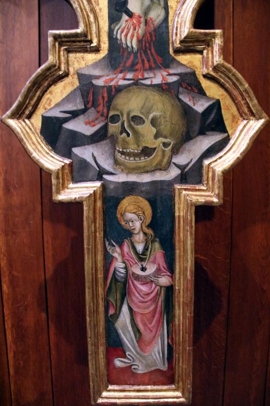 Giovanni Martorelli (?), Croce sagomata col Pellicano, la Madonna e i santi Giovanni e Cristina, 1450 circa 02 - Mongolo1984