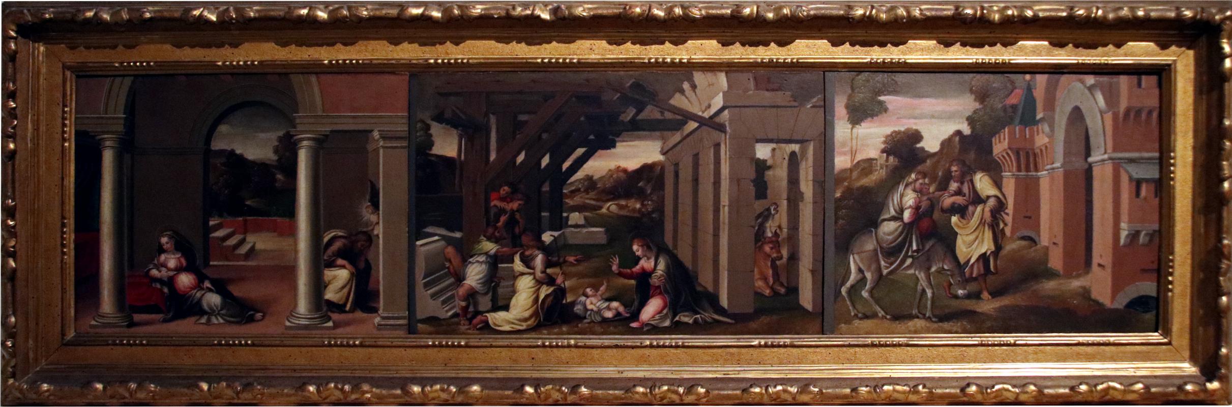 Girolamo Marchesi detto il Cotignola, Sogno di San Giuseppe. Natività di Cristo. Fuga in Egitto, 1522-24 - Mongolo1984