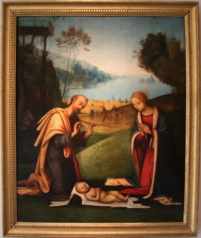Lorenzo Costa, Adorazione del Bambino con i Magi in lontananza, 1503-1506 - Mongolo1984