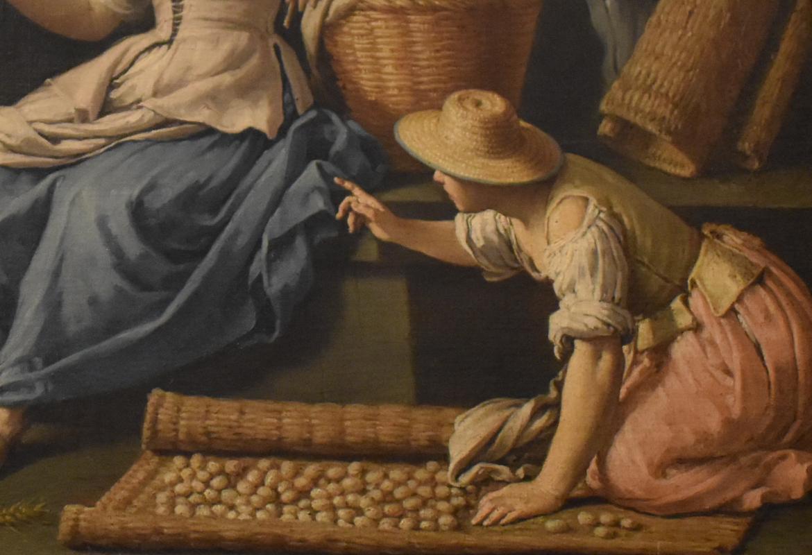 Giuseppe Gambarini, Autunno (La raccolta dei bozzoli), particolare, Pinacoteca Nazionale di Bologna - Nicola Quirico
