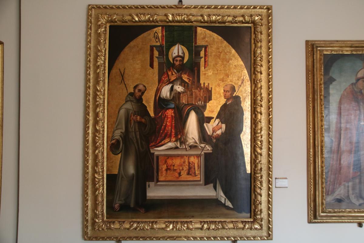 Lorenzo Costa, San Petronio in trono fra i ss. Francesco e Domenico (1502) 02 - Mongolo1984