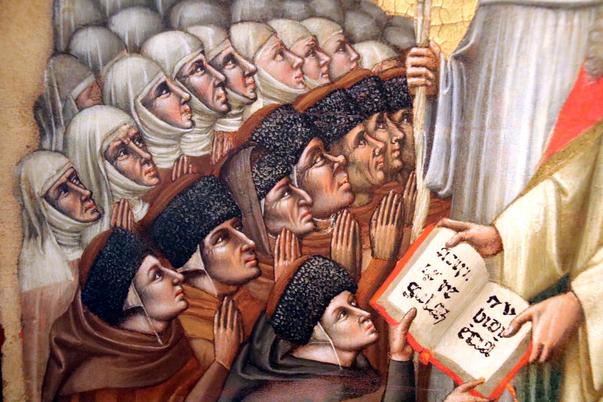 Simone di Filippo detto dei Crocefissi, San Bernardo consegna la regola monastica ai conversi cistercensi, 1370 circa 03 - Mongolo1984