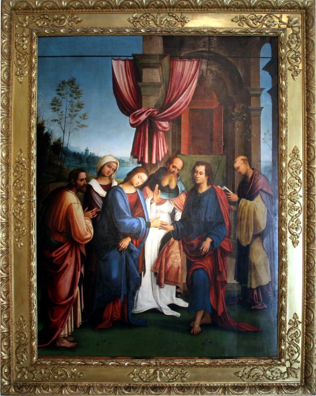 Lorenzo Costa, Sposalizio della Vergine tra i ss. Gioacchino, Anna e un frate francescano, 1505 - Mongolo1984