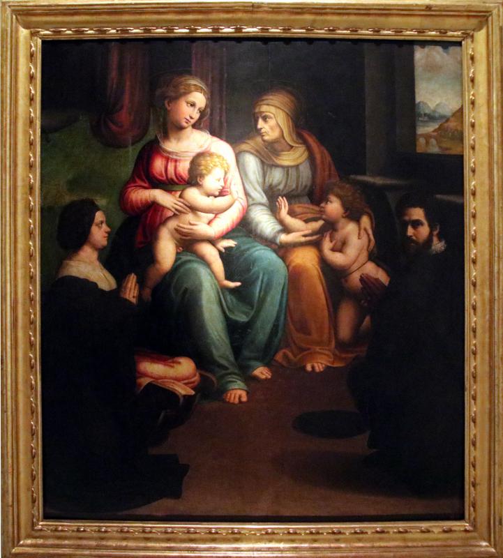 Innocenzo Francucci detto Innocenzo da Imola, Madonna col Bambino, i santi Elisabetta e Giovannino e i committenti, 1523-1525 - Mongolo1984