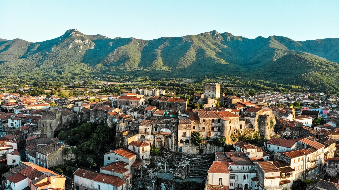 Aerial view of the village of Pietramelara - ENIT SpA