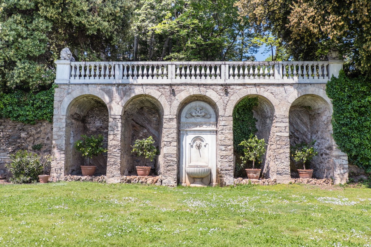 Fountain in the gardens of the Roccolo Castle - ENIT SpA