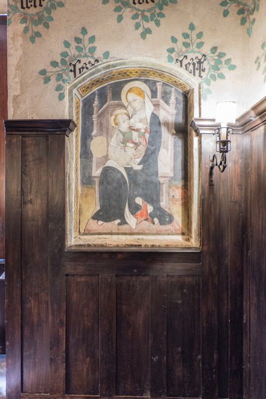 Nursing Madonna, Castello della Manta, by anonymous painter, 15th Century - ENIT SpA