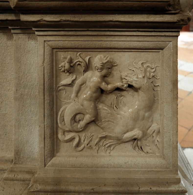 Giacomo bianchi, arco in pietra d'istria, 1536, 07 putto su cavalluccio marino - Sailko