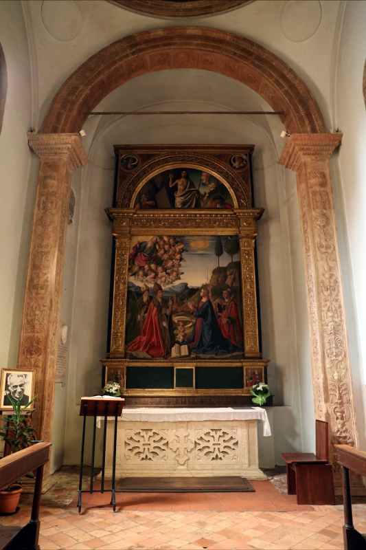 Marco palmezzano, immacolata coi ss. agostino, anselmo e stefano, e lunetta con resurrezione, 1509, 00 - Sailko