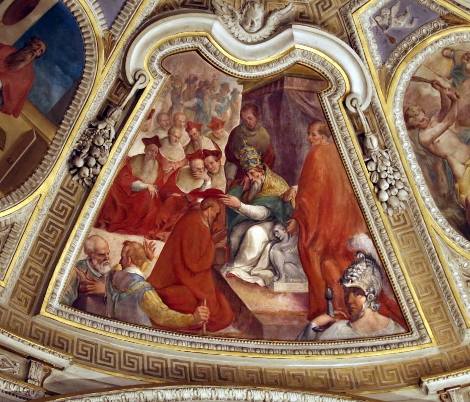 Livio Modigliani, soffitto della cappella di san mercuriale, storie di san girolamo, 1598 ca. 11 nomina a cardinale 2 - Sailko