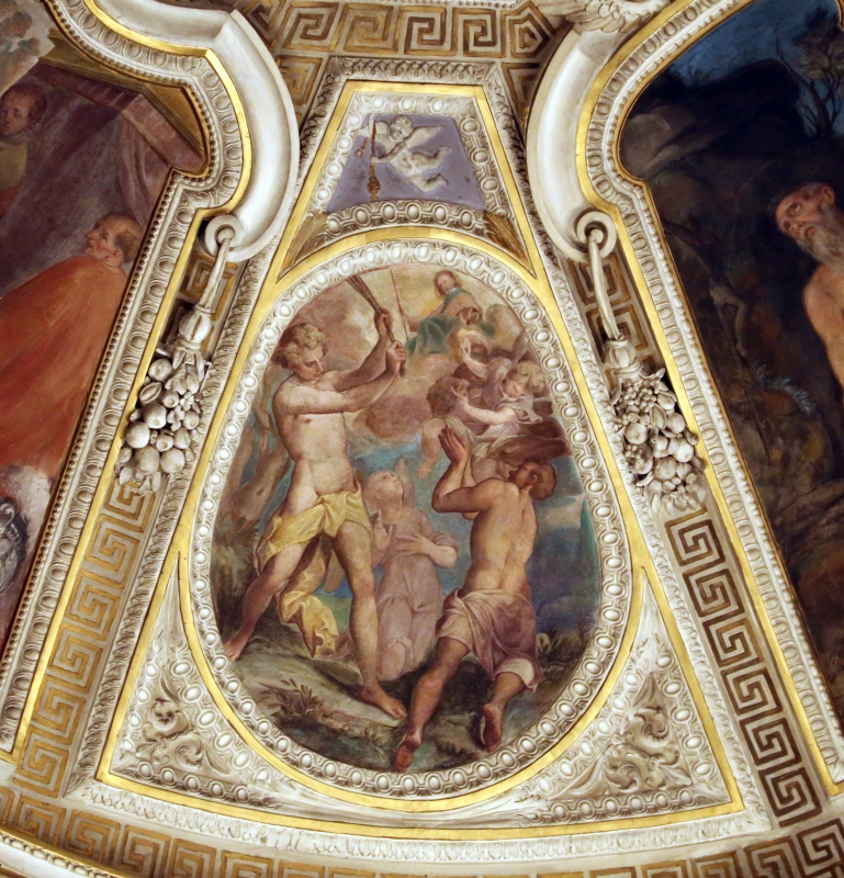 Livio Modigliani, soffitto della cappella di san mercuriale, storie di san girolamo, 1598 ca. 12 - Sailko