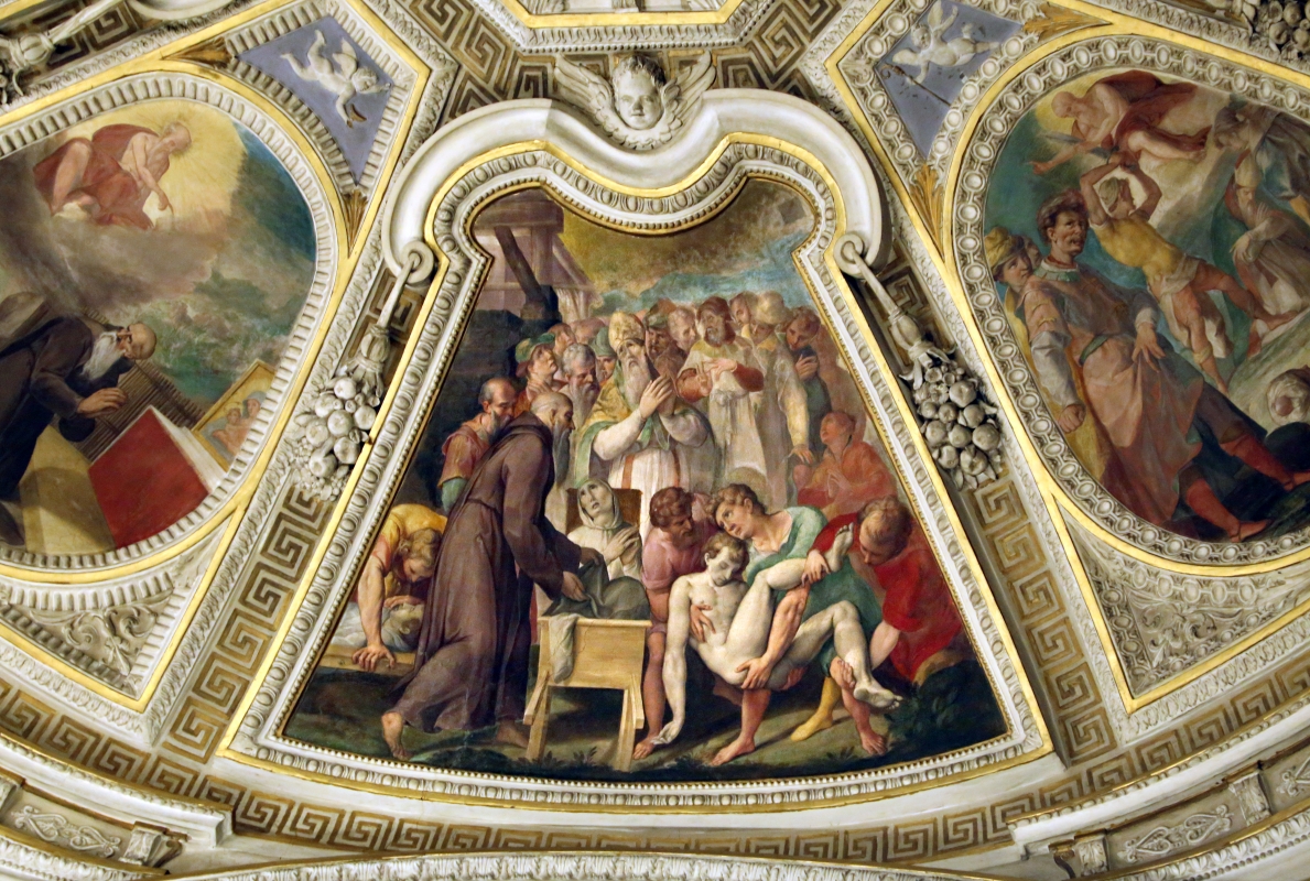 Livio Modigliani, soffitto della cappella di san mercuriale, storie di san girolamo, 1598 ca. 07 - Sailko