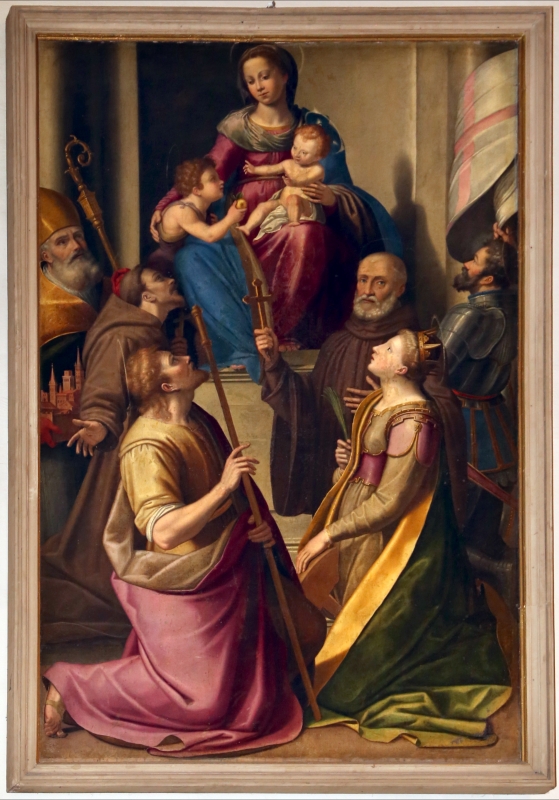 Michele bertucci, madonna col bambino e sette santi - Sailko