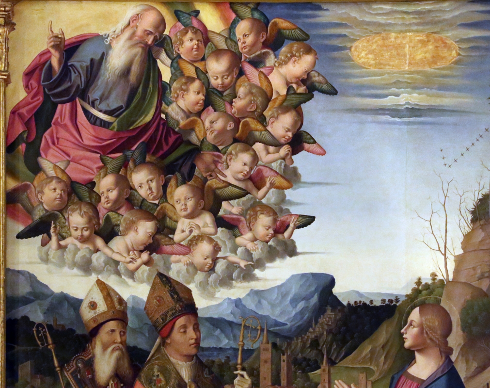 Marco palmezzano, immacolata coi ss. agostino, anselmo e stefano, e lunetta con resurrezione, 1509, 04 - Sailko