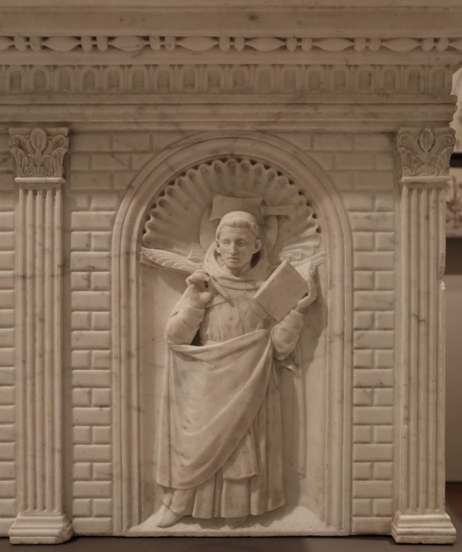 Antonio rossellino, sarcofago del beato marcolino amanni, 1458, da s. giacomo in s. domenico a forlì, santi domenicani 07 pietro martire - Sailko