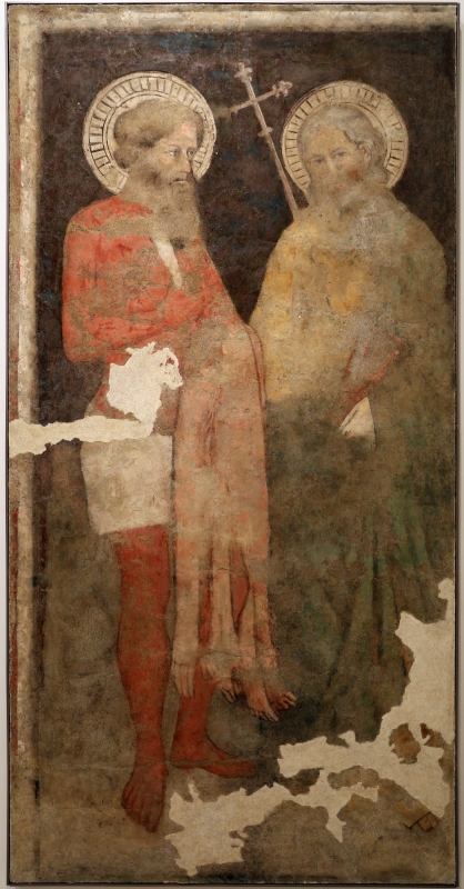 Scuola romagnola, santi bartolomeo apostolo e bernardo, 1390 ca., da s. mercuriale 01 - Sailko