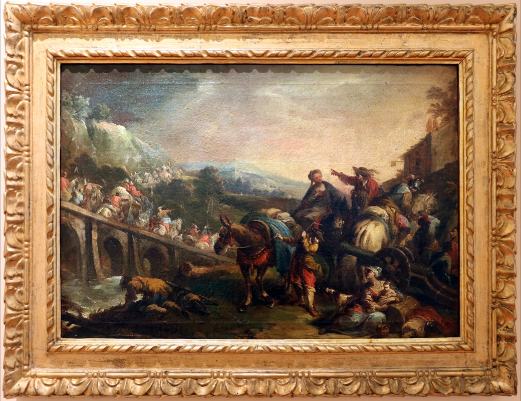 Nicola bertuzzi, passaggio di un esercito sopra un ponte, 1750-70 ca - Sailko